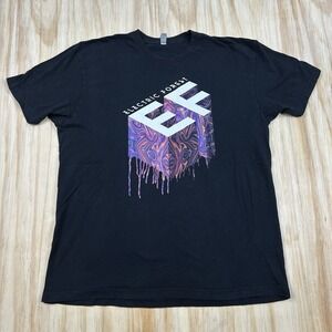 Electric Forest Black T Shirt XL Slim Fit Festival Pyschadelic Trippy EF EDM
